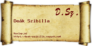 Deák Szibilla névjegykártya